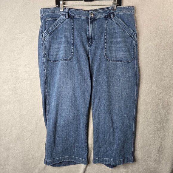 J.Jill Denim 20W Nantucket Full Leg Crop Jeans Medium Wash Flat Front Pockets - Picture 10 of 10